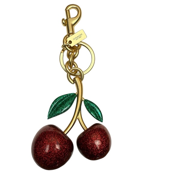 COACH Sparkle Cherries Handbag Keychain Fob Charm 🍒 - Picture 1 of 7